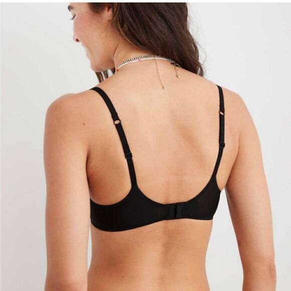 NWT Aerie Smoothez Mesh Unlined Balconette Coverage Bra Purple 32C - Picture 4 of 4